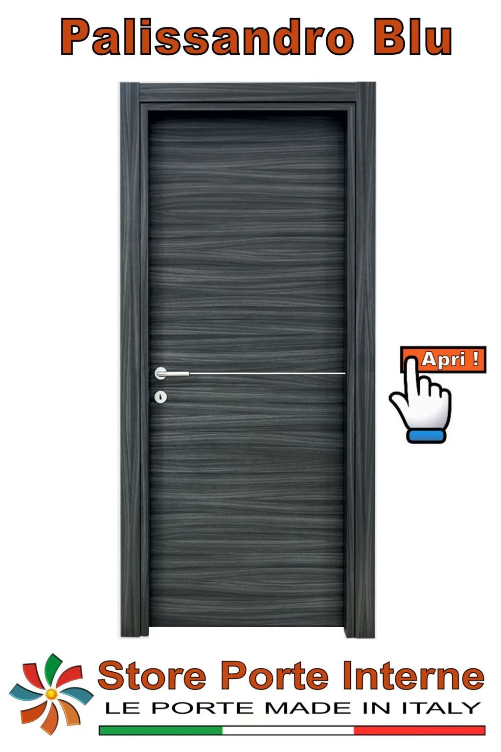 porte laminato inserti Ilaria palissandro blu matrix