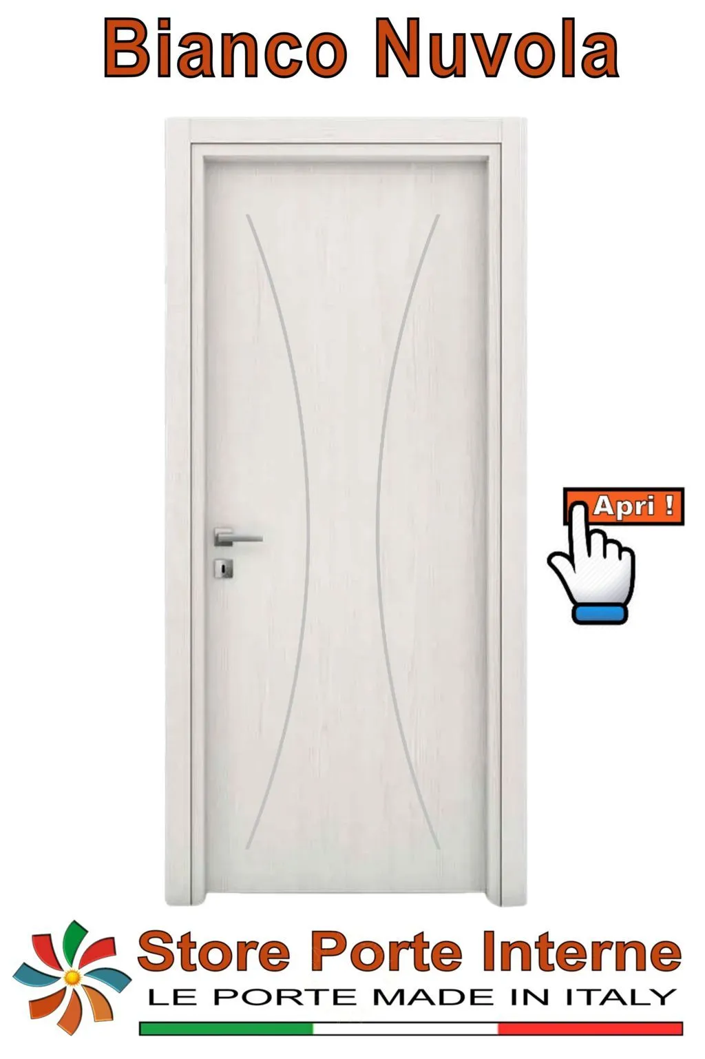 porte laminato inserti Letizia bianco nuvola