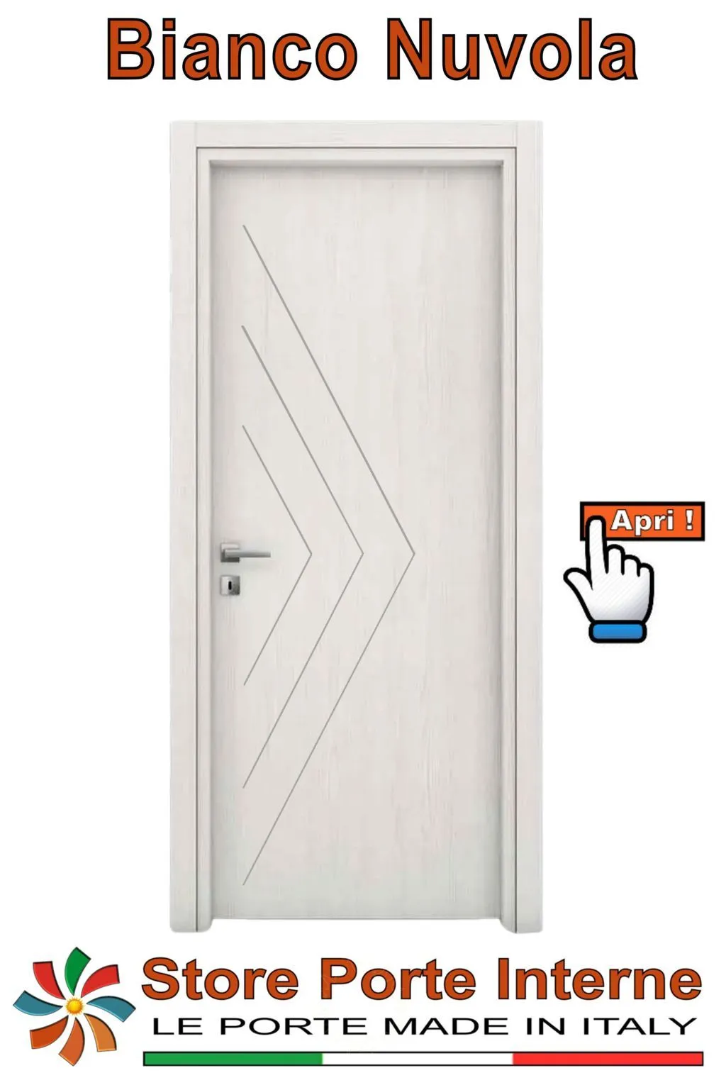 porte laminato inserti Linda bianco nuvola