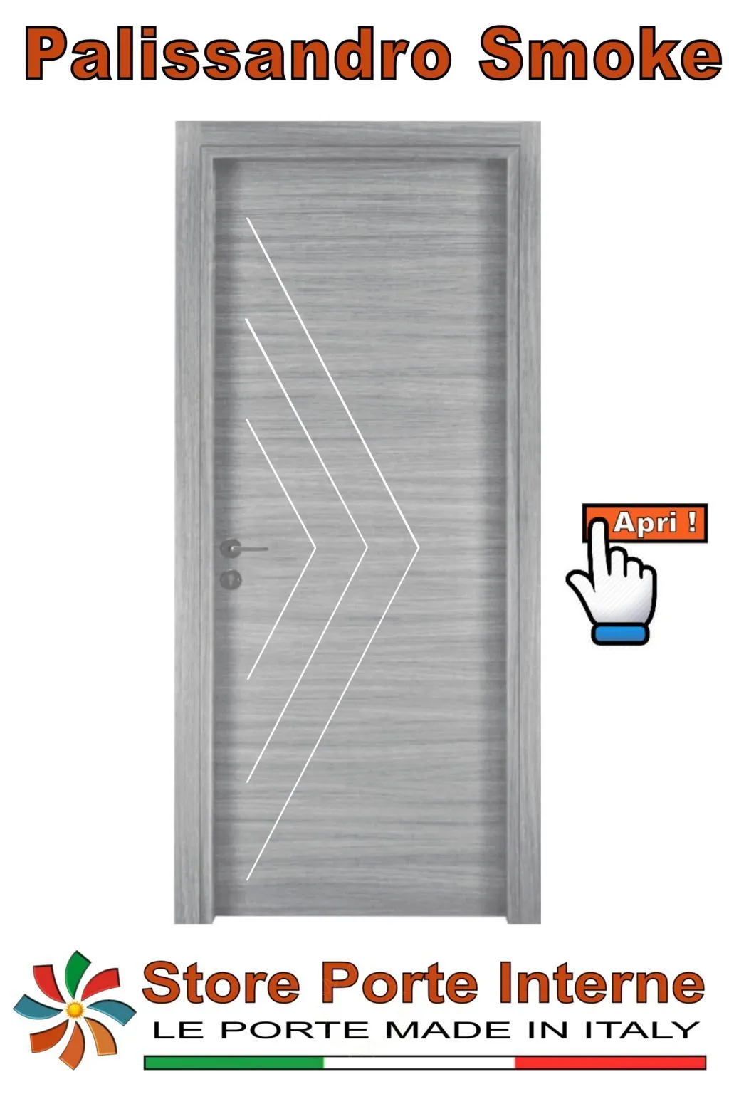 porte laminato inserti Linda palissandro smoke