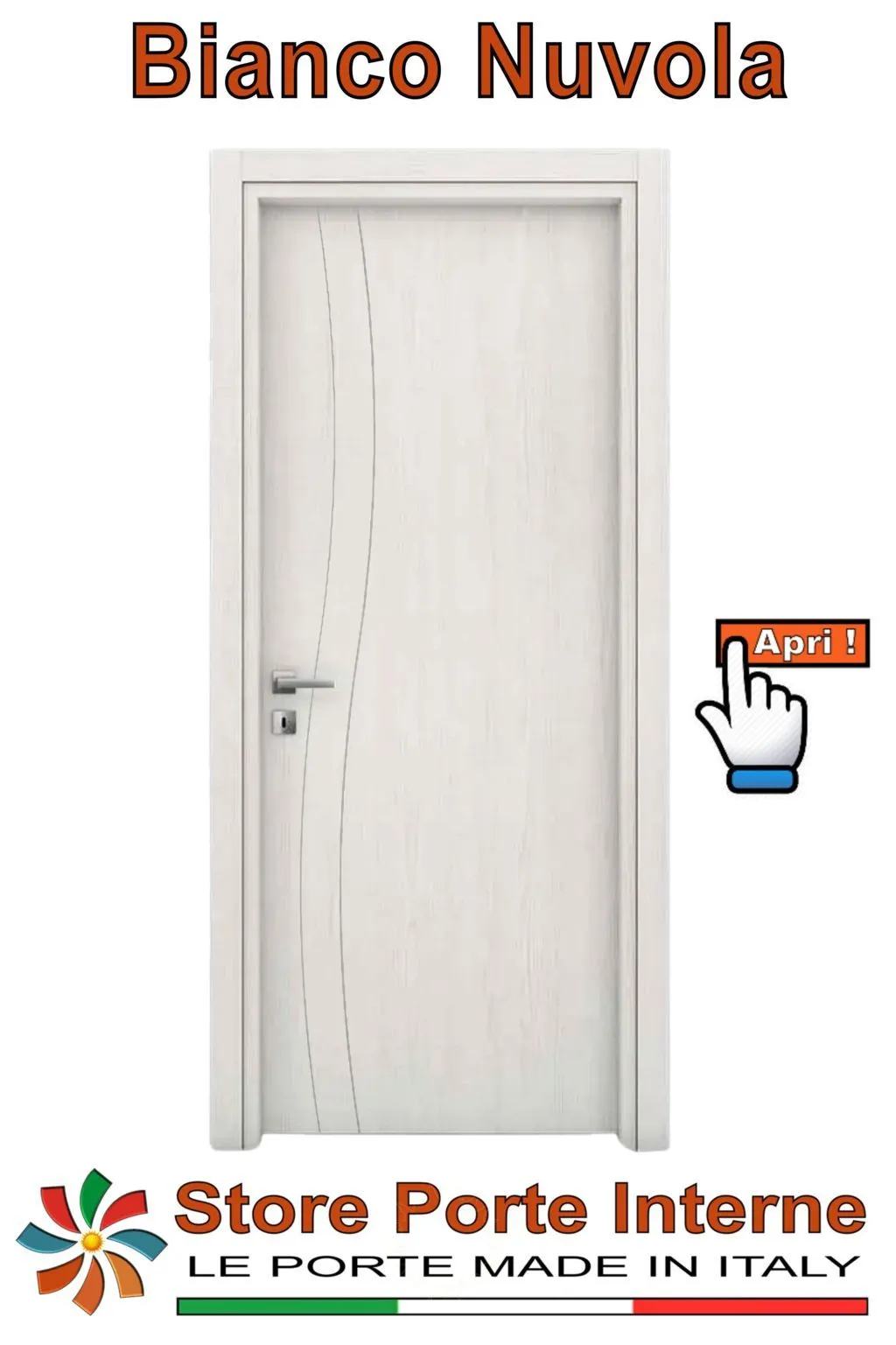 porte laminato inserti Silvia bianco nuvola