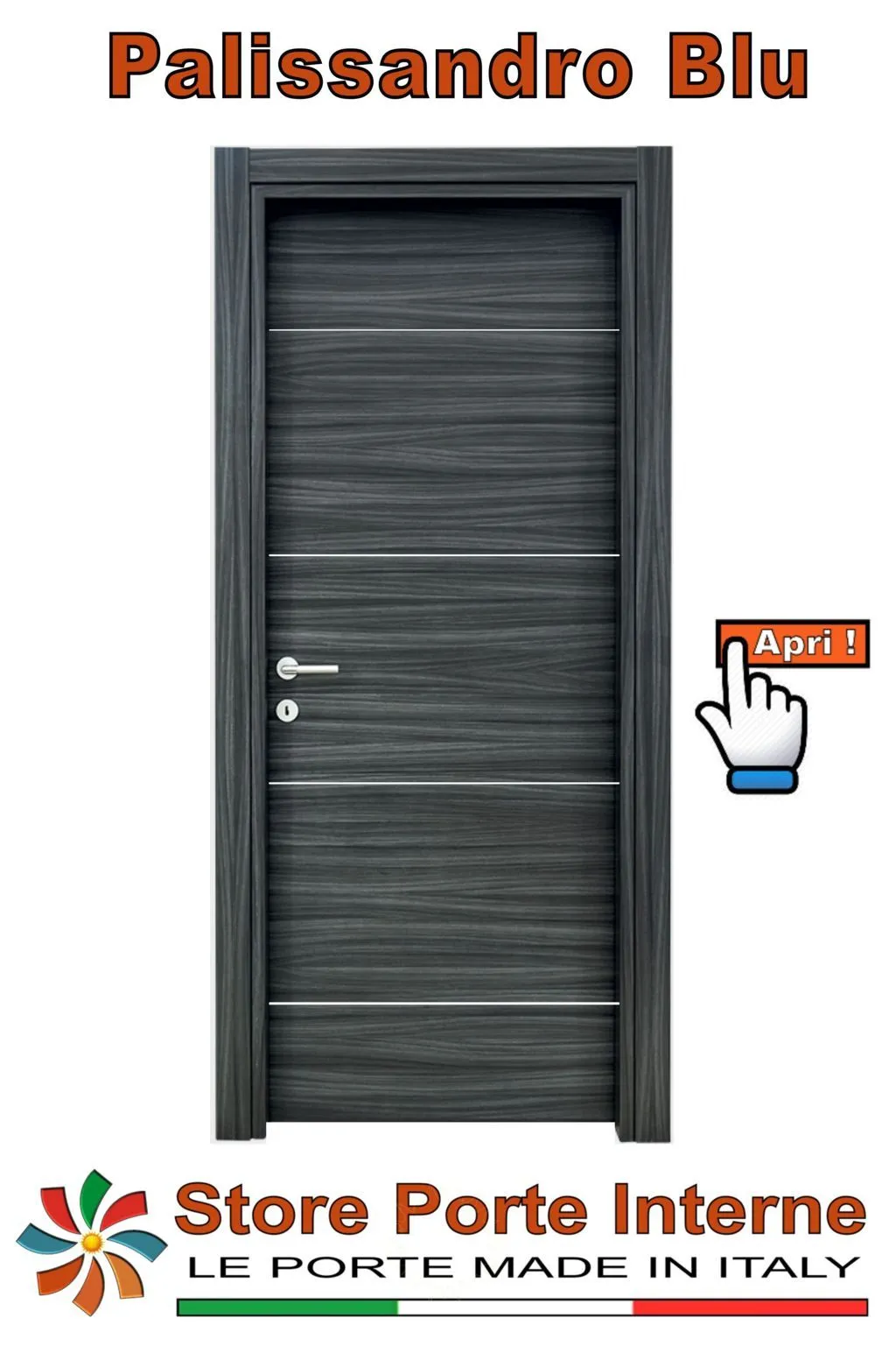 porte laminato inserti tiziana palissandro blu matrix