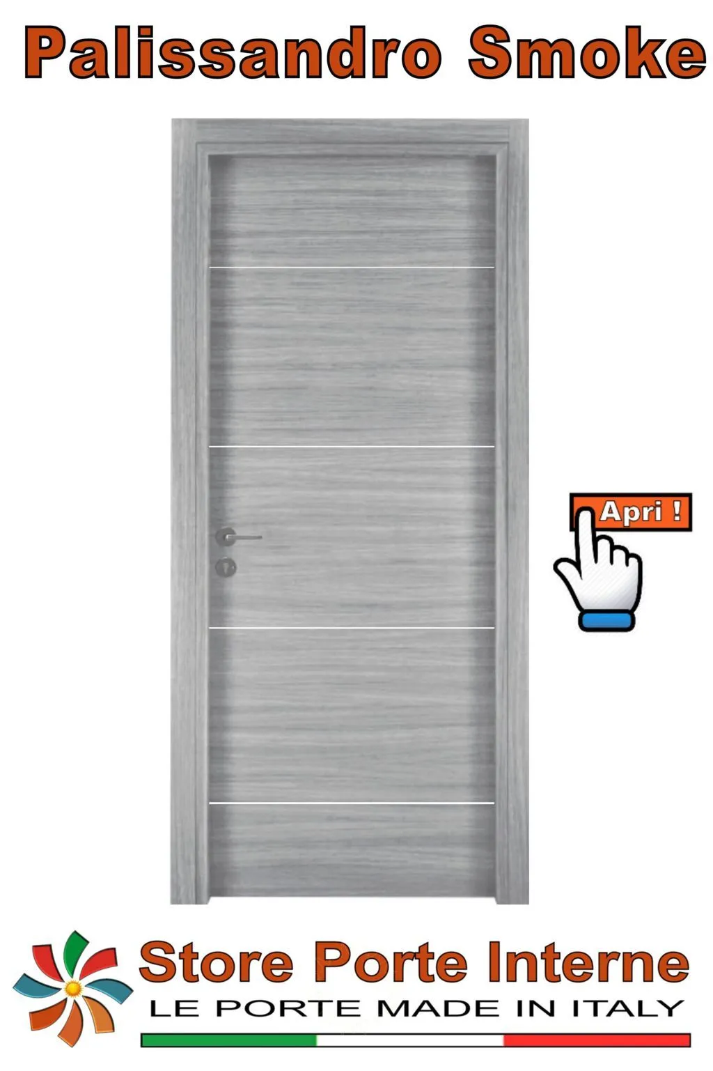 porte laminato inserti tiziana palissandro smoke