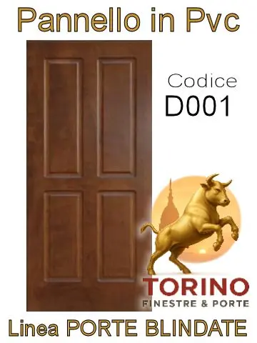 Pannello porta blindata Pvc modello D001