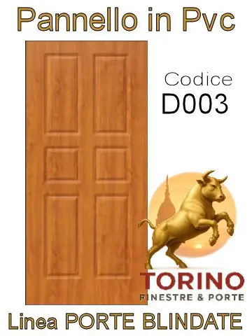 Pannello porta blindata Pvc modello D003