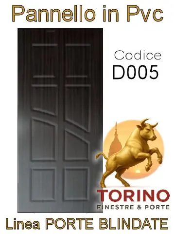 Pannello porta blindata Pvc modello D005