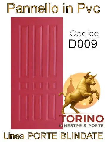 Pannello porta blindata Pvc modello D009