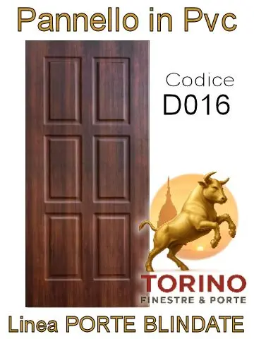 Pannello porta blindata Pvc modello D016