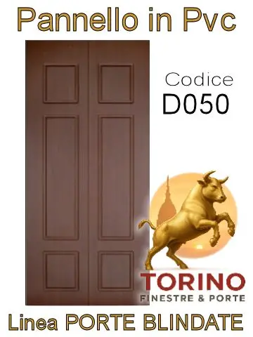 Pannello porta blindata Pvc modello D050