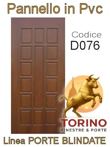 Pannello porta blindata Pvc modello D076