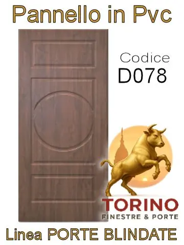 Pannello porta blindata Pvc modello D078