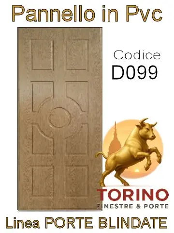 Pannello porta blindata Pvc modello D099